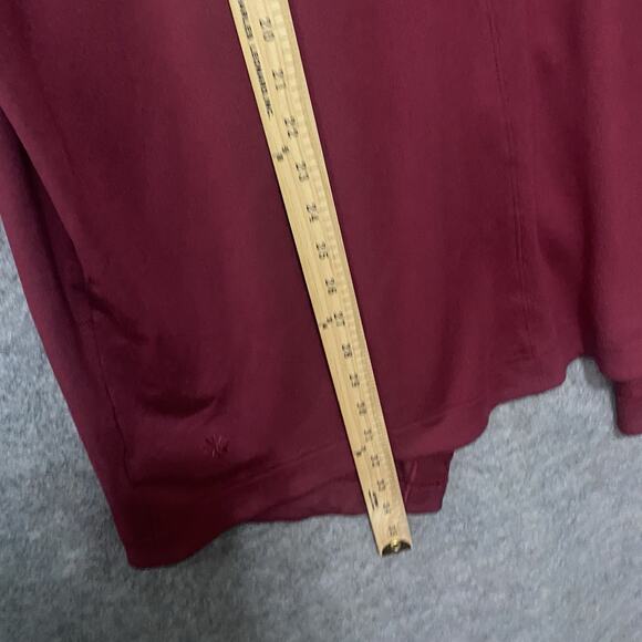 Athleta Pranayama Restore Wrap Top Sz‎ L Red Pockets Open Stretch Athleisure - Picture 6 of 7